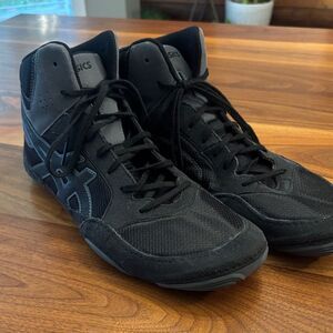 Asics Snapdown 2 Athletic Mid Wrestling Shoes Black Gray Size 12
